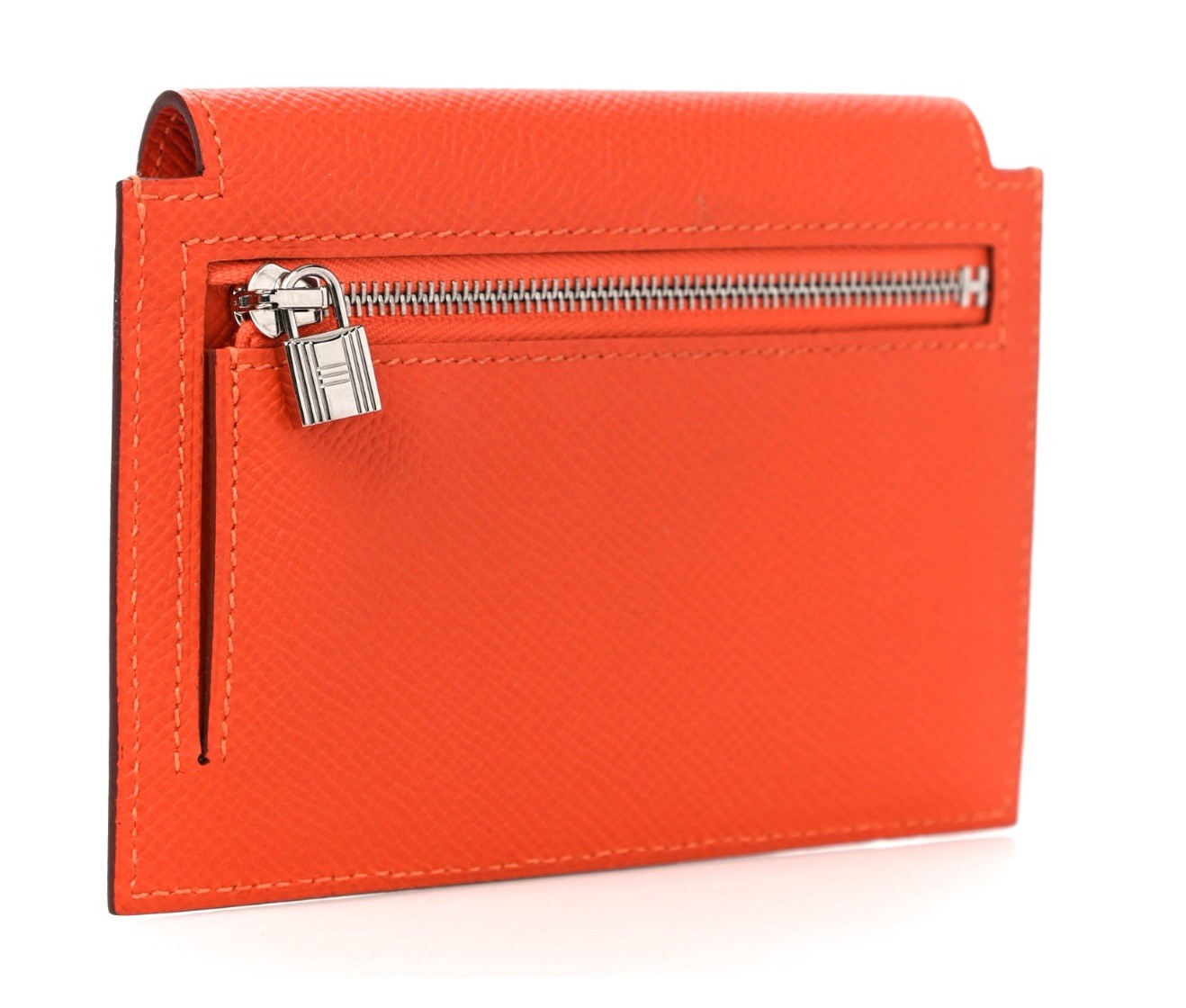 HERMES Epsom Kelly Pocket Compact Wallet in Orange Poppy image 2