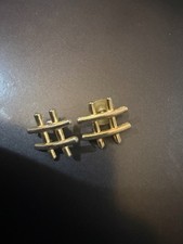 Pendientes hashtag, rejilla, punta tic tac, tono dorado