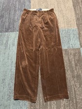 Vintage Polo Ralph Lauren Andrew Pant Corduroy Trousers Brown Mens 31x32 Pleated