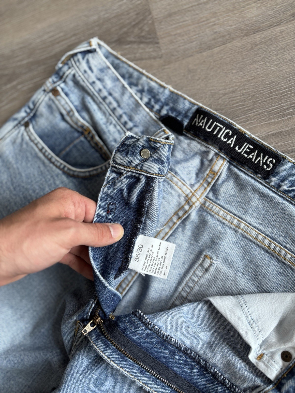 Rare Vintage 90s Y2K Nautica Big Baggy Denim Jeans 36x30 image 9