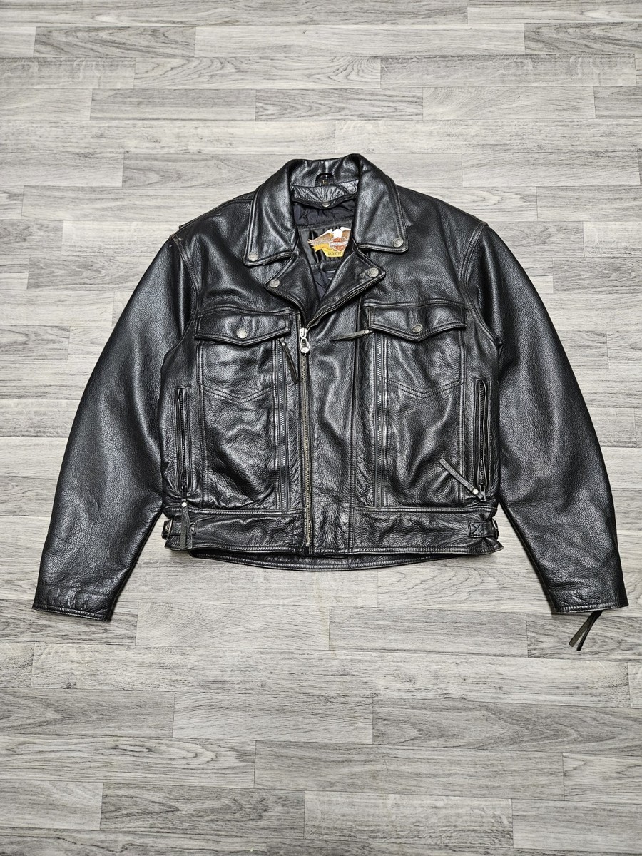 ジャケット・アウター Harley Davidson 90s leather riders Vintage 90s Harley Davidson Leather Jacket Vented Nevada Removable