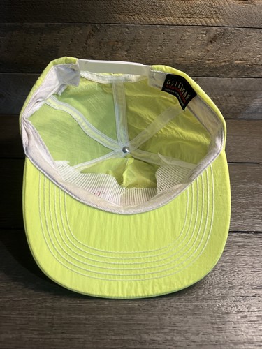 Vintage Pirelli Tires Neon Yellow Nylon Snapback Hat Cap Made In USA - Picture 6 of 8