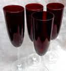 Set/4 LENOX Ruby Red Champagne Flute Glasses ~ 10.5" H — photo 7