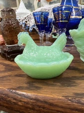 Miniature Hen On Nest Salt Cellar 2 1/2 Inch Jadiete