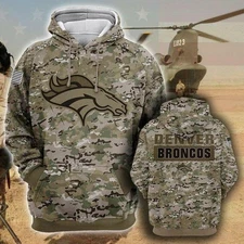 Denver Broncos Camouflage Printed Hoodie For Football Fan