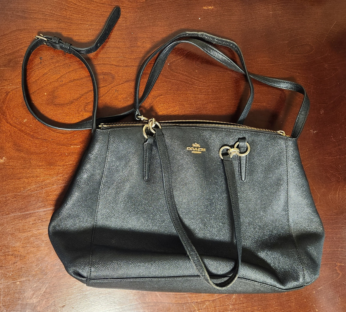 Coach Black Crossgrain Mini Christie Carryall Satchel F57523 
