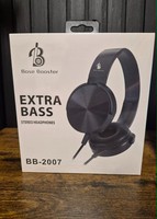 Base Booster stereo headphones, extra bass, black-SEALED
