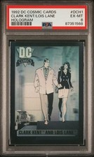 1992 DC Cosmic Cards Superman Clark Kent  Lois Lane DCH1 Hologram PSA 6 EX-MT
