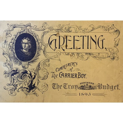 #ad Antique 1893 Victorian Complimentary Customer Gift. The Troy Northern Budget $50.00