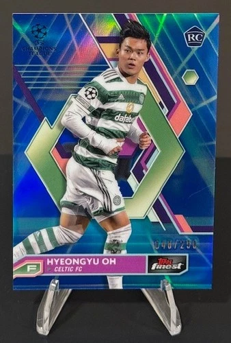 2022-23 Finest UEFA Soccer HYEONGYU OH RC #78 Blue/Aqua Vaporwave Refractor /250