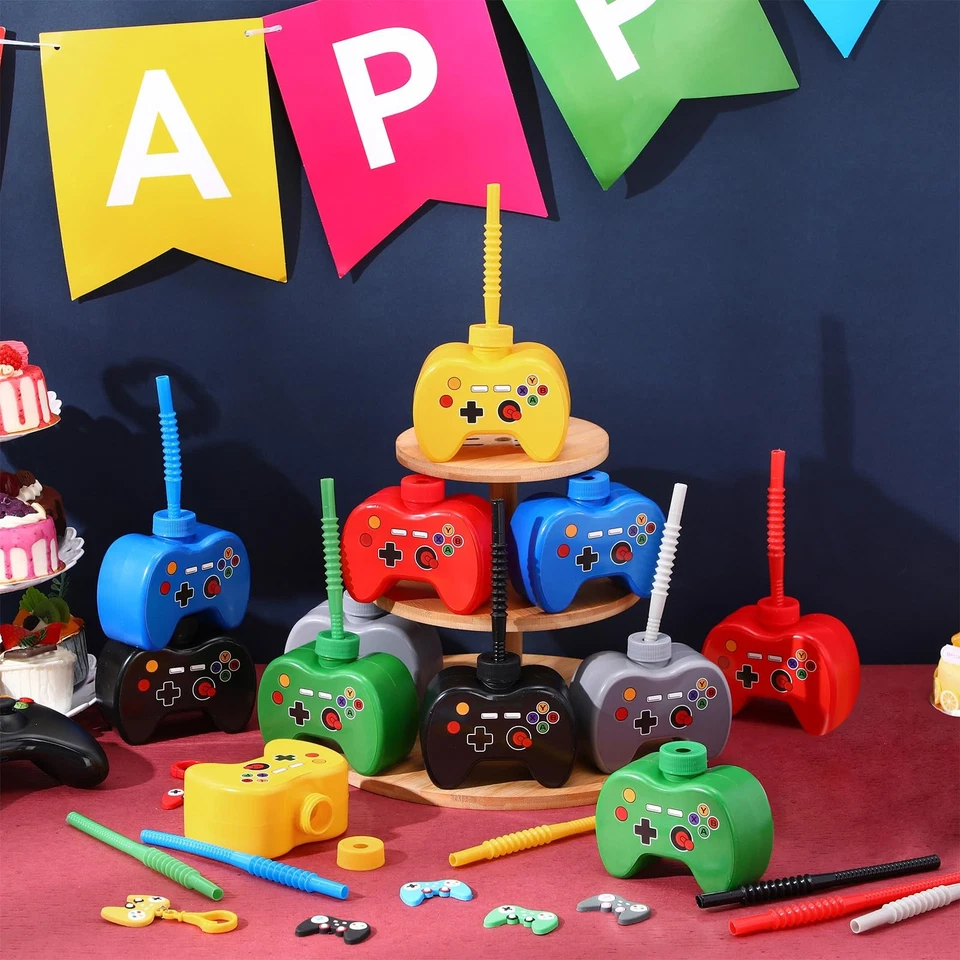 24 Piezas Tazas de Plástico para Videojuegos Fiesta Favor Regalo con Pajita, 10 OZ Gamer Bir... Foto 4 de 4