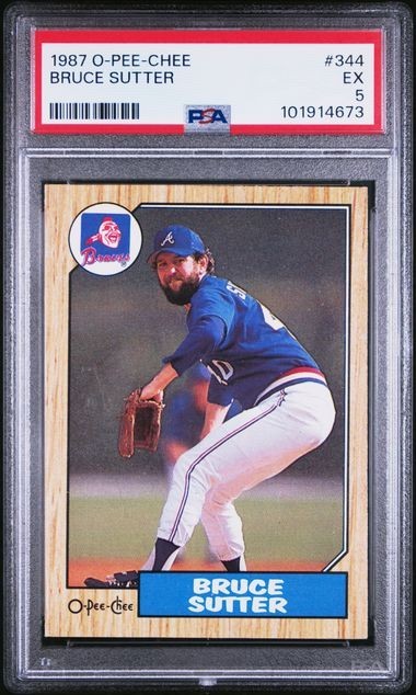 OPC PSA 5 EX BRUCE SUTTER HOF 1987 O-PEE-CHEE 344 CANADIAN NEW GRADED SLAB TPHLC