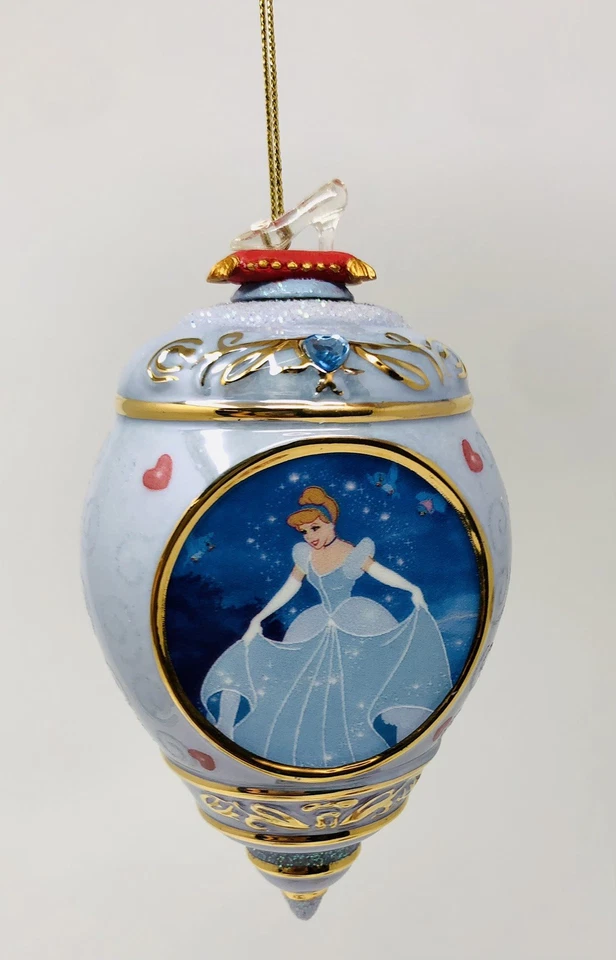Bradford Ed Disney Princess Heirloom Porcelain Ornaments Set O 3 - CinderellaNIB - Image 4 of 4