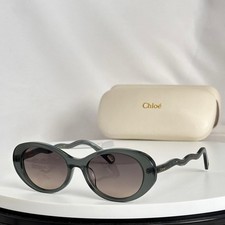 Chloe CH0088S Unisex Oval Sunglasses Green Frame Brown Gradient 55  19-145