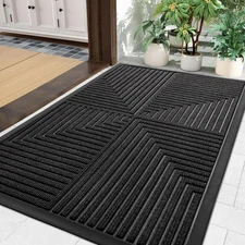 Arotive Front Door Mat Indoor Outdoor Entrance, 29.5" x 17", Black 
