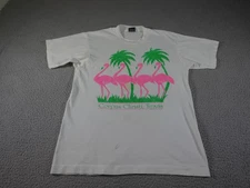 Vintage Flamingo Shirt Mens Large White Corpus Christi TX Screen Stars USA 1992