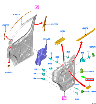 FORD TRANSIT CUSTOM MK1 Front Right Door Panel Trim Insert 2227872  