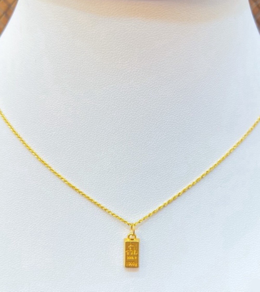 1pcs 1/5 Gram Pure .9999 Gold Bar ร่ำรวย ( Rich ) Mint Pendant Gold