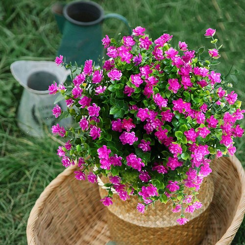 Artificial Flowers for Outdoor Bulk Fake UV Resistant Plants Faux Bouquets Decor - Picture 49 of 77