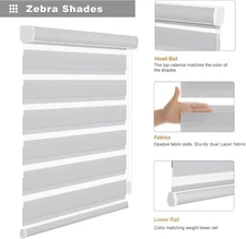 Changshade CUSTOM Cordless Window Shade Day and Night Dual Zebra Roller Blinds