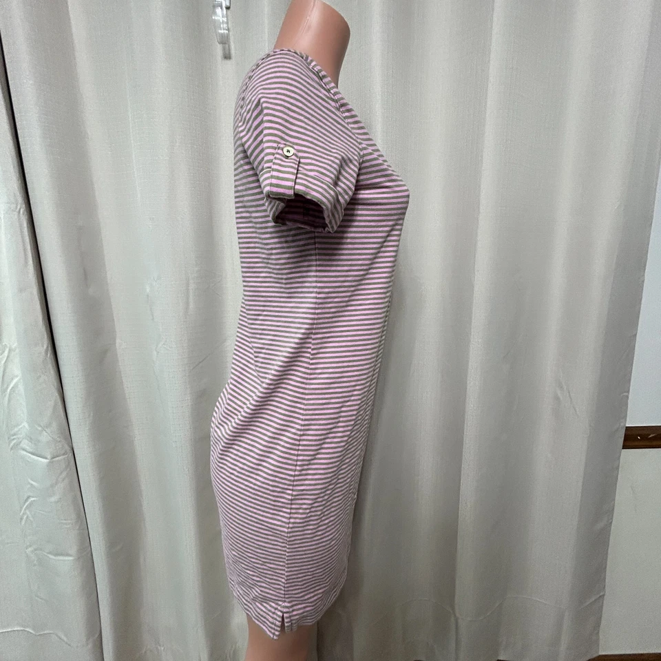 Mini Vestido Para Mujer Southern Tide Abigail Manga Corta Talla Pequeña Rosa Verde Rayas Foto 2 de 4