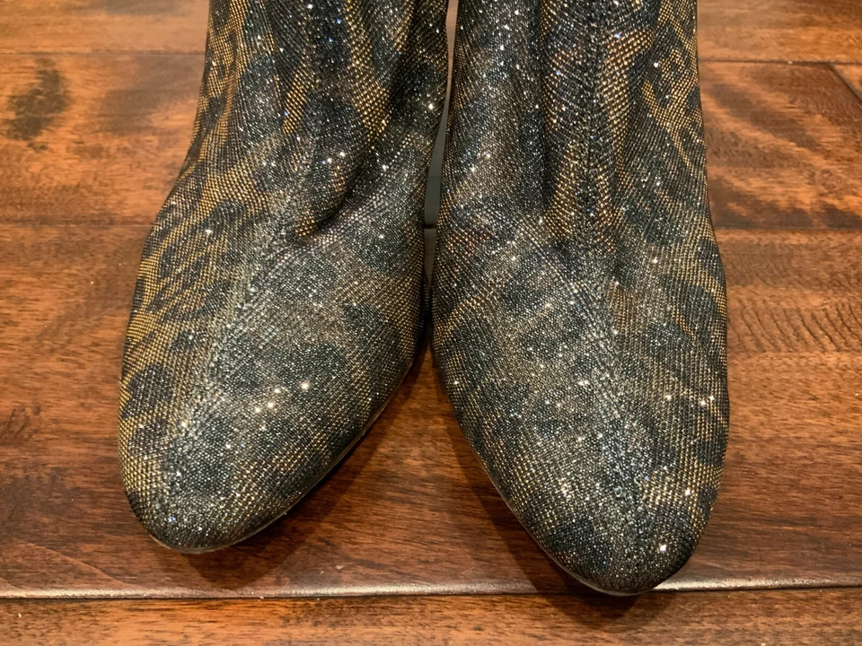 Botines SJP Marrón Minnie Leopardo Brillo, Talla 8.5 (US) 38.5 (EUR) Foto 2 de 4