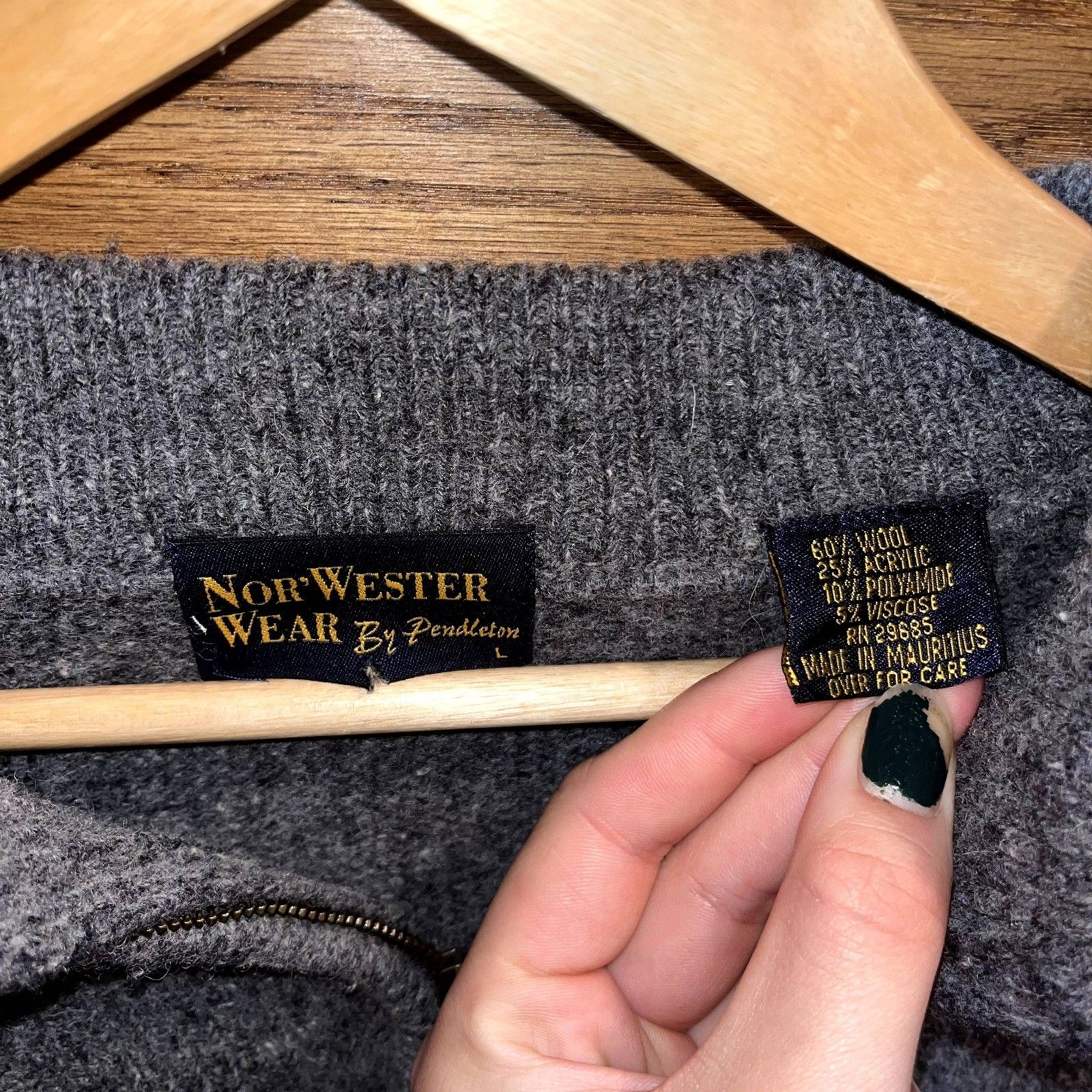 Nor'Wester by Pendleton Wool Blend Pullover Sweat… - image 3