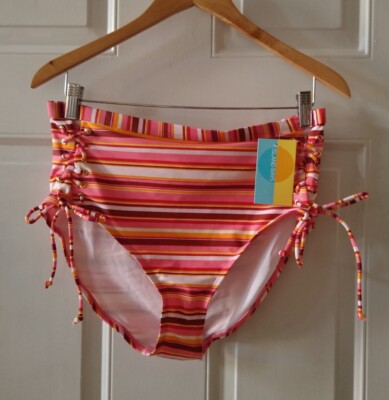 ISLAND RAYS WOMEN'S STRIPED SWIM BOTTOM, SIZE 1X