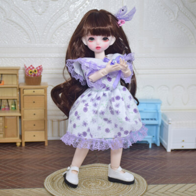 1/6 BJD Doll Cute Girl Doll Gift for Children Full Set with Doll Outfits Makeup