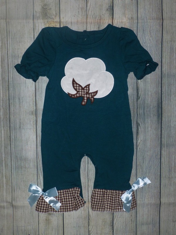 NEW Boutique Baby Girls Fall Cotton Ball Harvest Romper Jumpsuit 3-6 Months