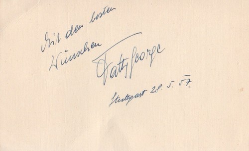Fatty George signed 3,5x5,5 inch white card autograph