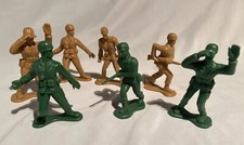 Vintage Greenbrier Large 4" Army Men Green and Tan Military Soldiers Lot of 7