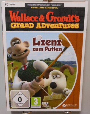 Wallace & Gromits Lizenz zum Putten PC Spiel CD-ROM Software Golf Abenteuer T34