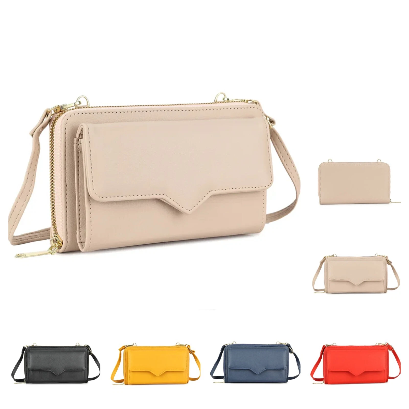 COACH Borsa donna a mano intrecciata tinta unita patta borsa donna tracolla zip tasca patta portafoglio