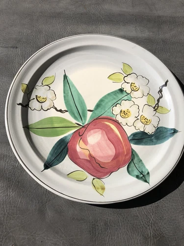 Vintage Red Wing Pottery Dinnerware Normandy Apple Hand Painted 14" Chop Plate