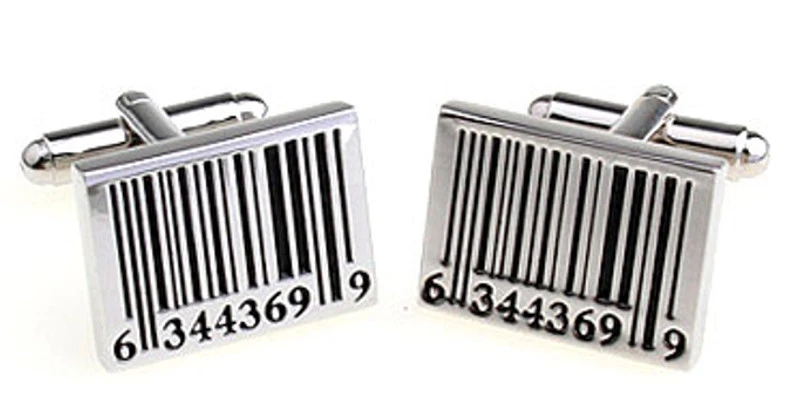 Retail Barretta Codice Classico Nero e Argento Rettangolo Gemelli Da - Immagine 4 di 4