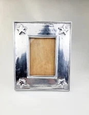 Holland Boone Polished Pewter Stars Photo Picture Frame 8x10 Hand-Made Americana