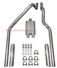 00-03 Dodge Dakota 3.9 4.7 5.9 Mandrel Bent Dual Exhaust w/ Two Chamber Muffler