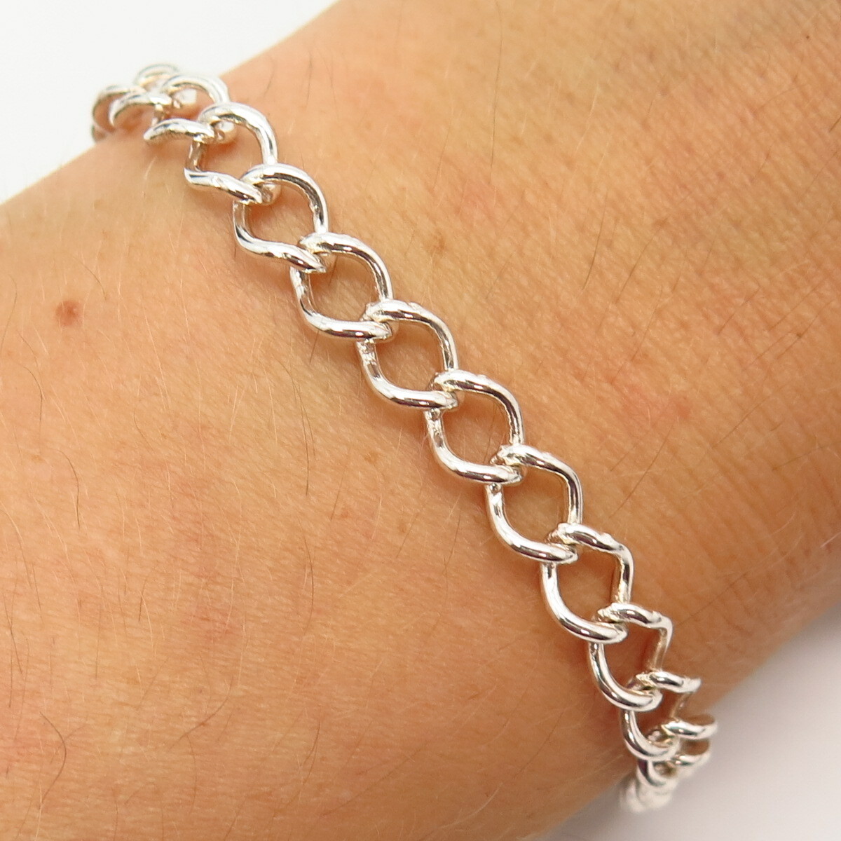 刻印有り SILVER 925 BRACELET 925 Sterling Silver Bracelet Chino Link Name Plate Custom
