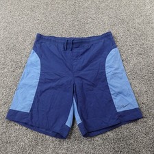 VTG Nike Shorts Mens M Blue Swoosh Lined Board Swim Trunks Drawstring 90s Y2K