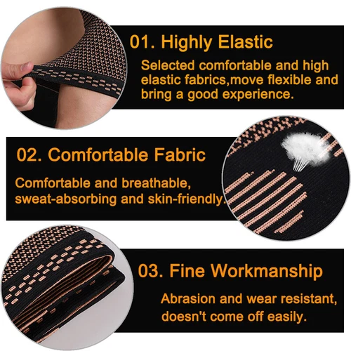 2x Elbow Support Arm Brace Compression Sleeves Joint Pain Relief For Men Women-- - Picture 6 of 23