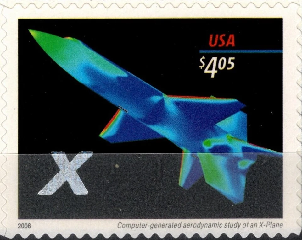 USA 2006 X-PLANE PRIORITY & EXPRESS MAIL 2 STAMPS $14.40 & $4.05 SC 4018-19 MNH - Image 2 of 4