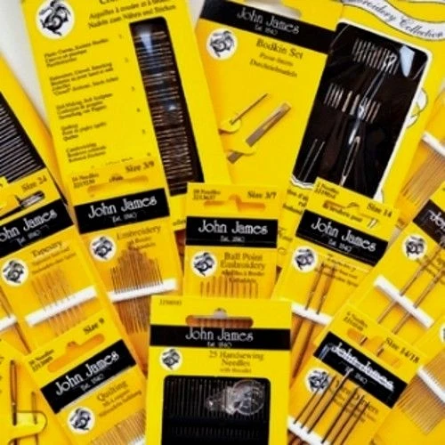 John James Hand Sewing Needles Stainless Steel Needle ALL Styles Sizes Threader