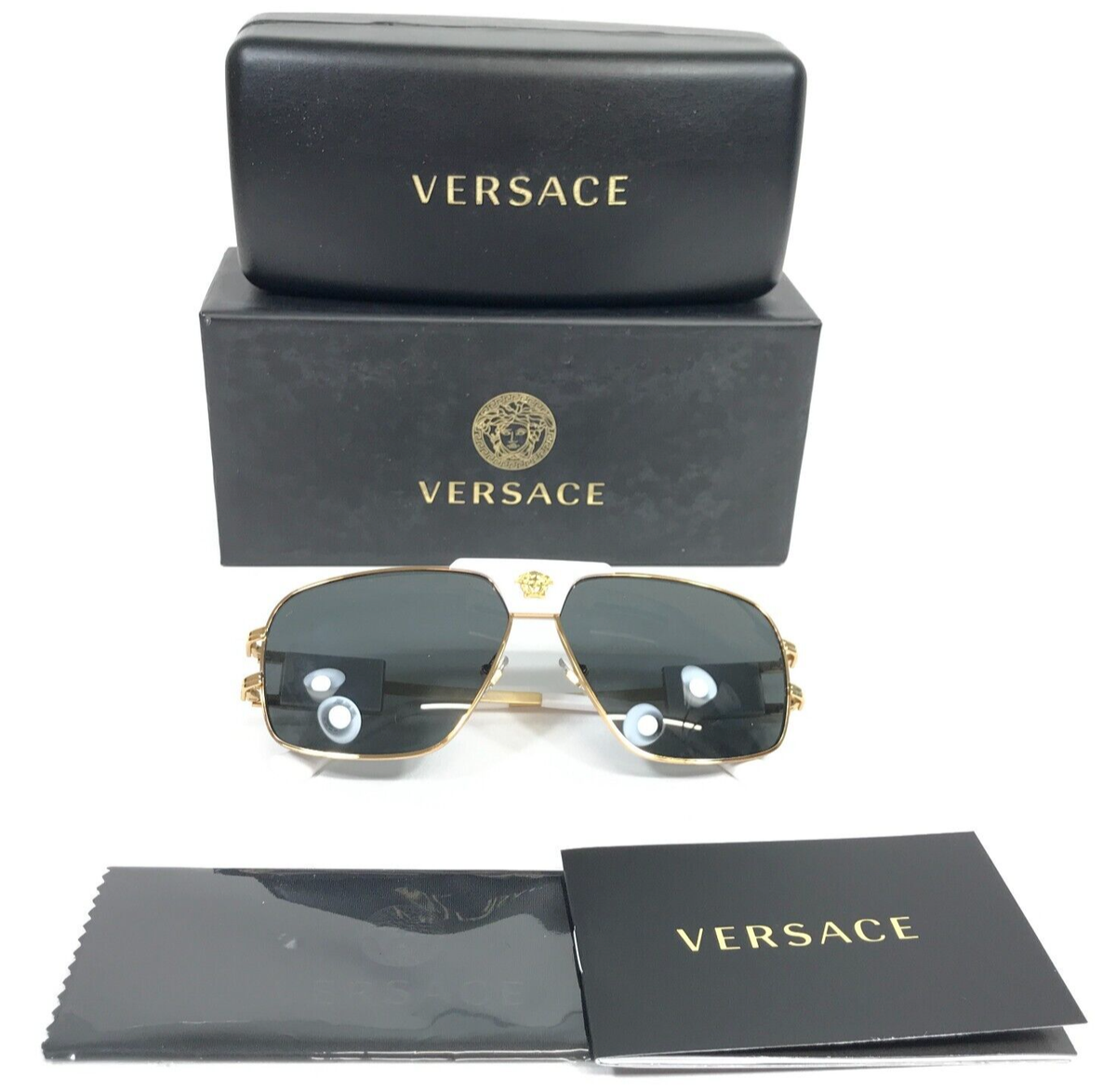 Versace Sunglasses MOD.2251 1471/87 Gold White Large Aviators with