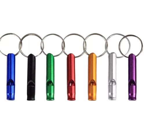 5PCS Survival Whistle Small Aluminum Camping Hiking Emergency Whistle Keyring US