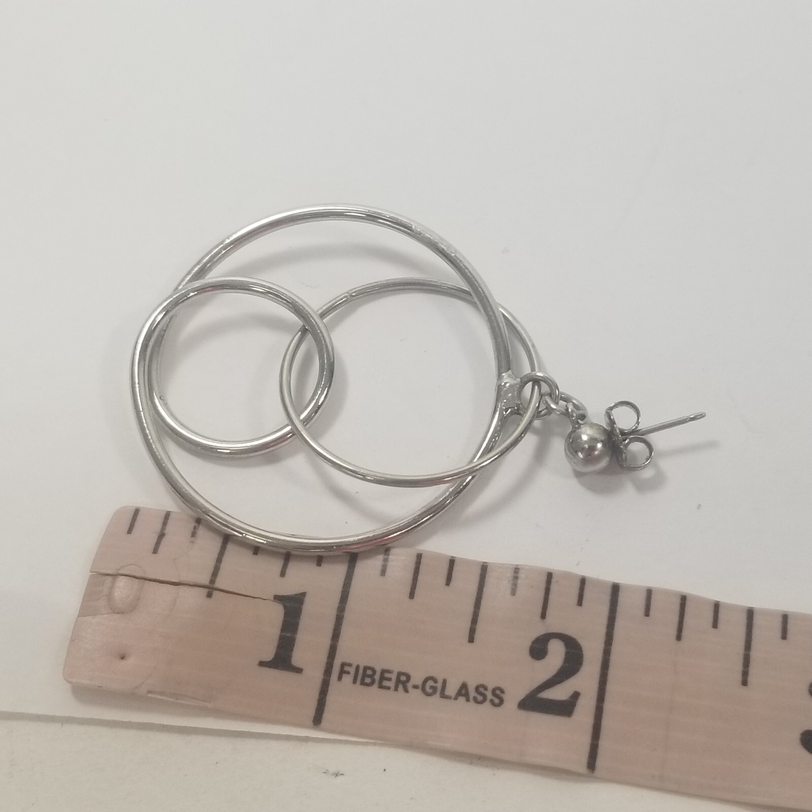 Open Circle Design Drop Dangle Stylish Silver Ton… - image 5