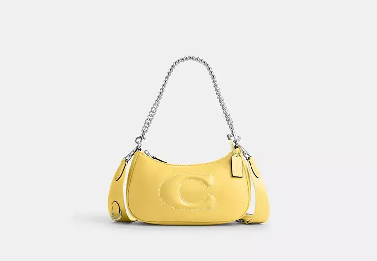 Coach Teri Shoulder Bag With Signature Quilting (668) retro yellow/sv cj608
