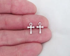 Sterling Silver 12mm Ankh with Hypo-Allergenic Post stud earrings.