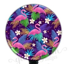 Tropical Flamingo Badge Reel, Trpoical Badge Reel, Badge Holder, ID Holder G6007