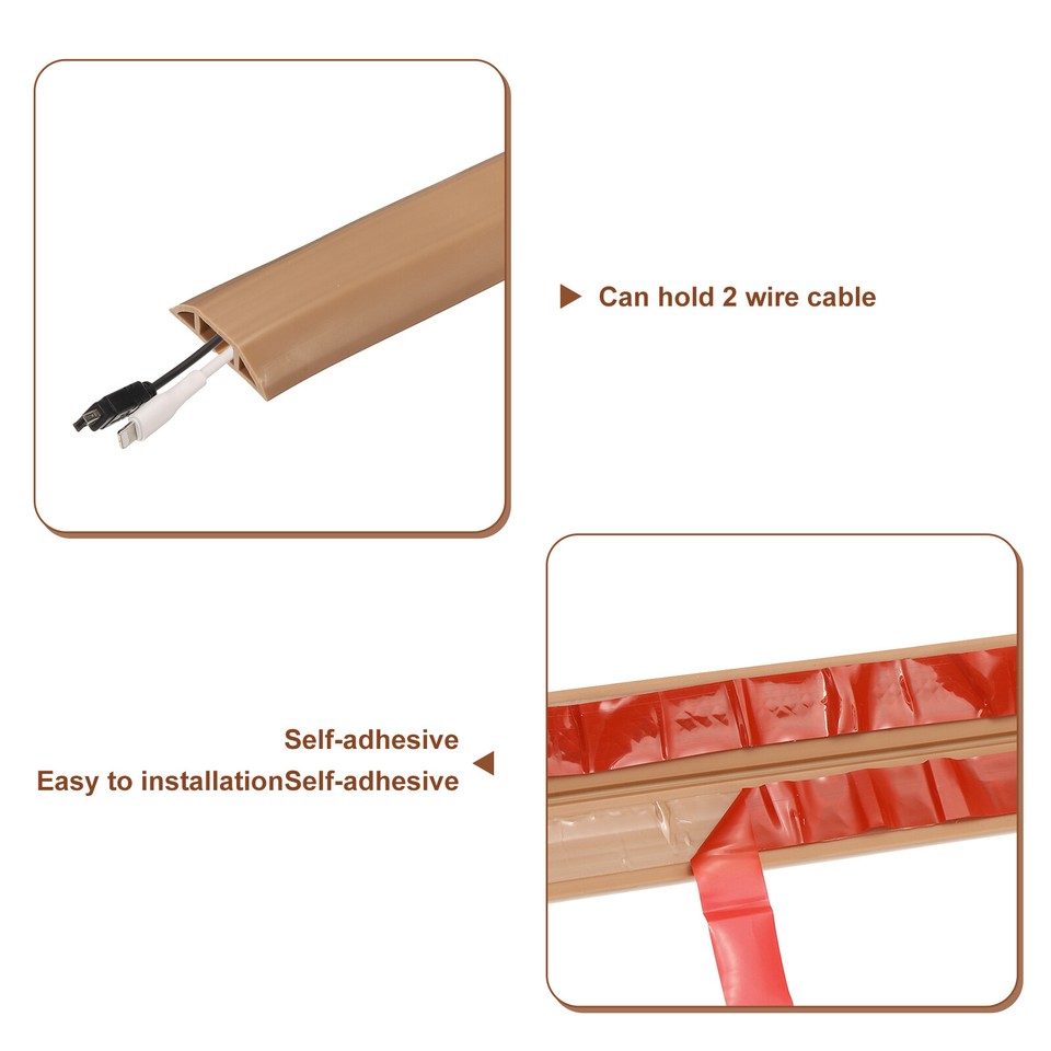 10ft Cord Cover Floor W0.55"xH0.28" Hide Extension Cable Wire Covers